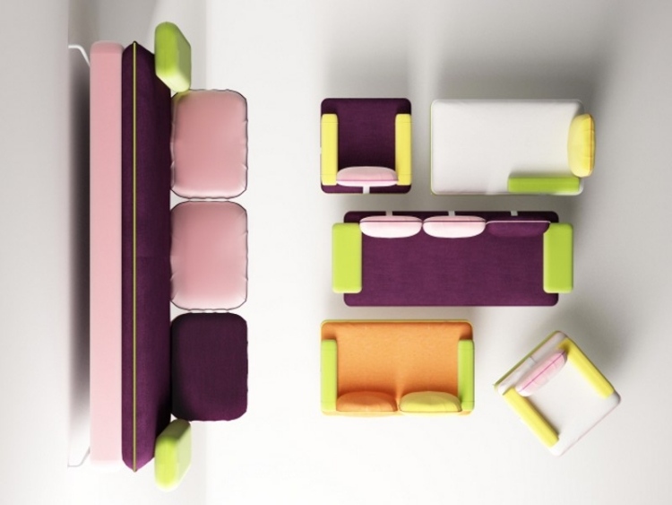 italienska-designer-möbler-moderna-soffa-sittplatser-moduler-fåtöljer-ljusa färger-sogno