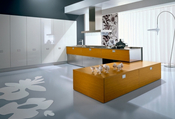 modernistiska köksö vitvaror designvarianter italienska minimalist