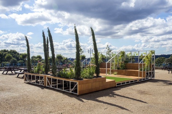 mobil trädgård italiensk amfiteater piedestal växter
