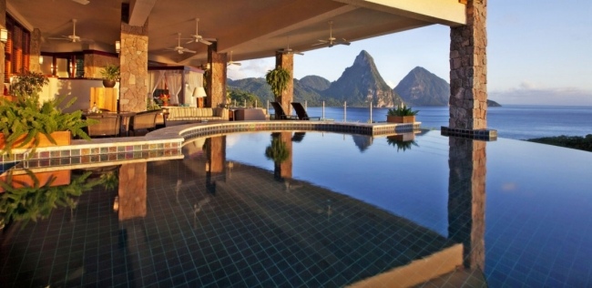 Jade Mountain Resort Caribbean Living Area Semesterbjudande Avkoppling