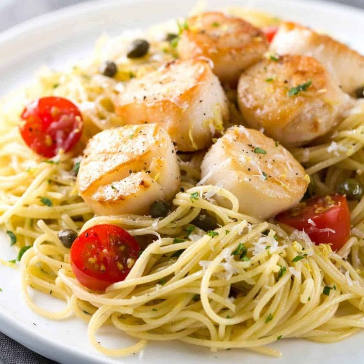 lågkaloripasta för recept på kammusslor
