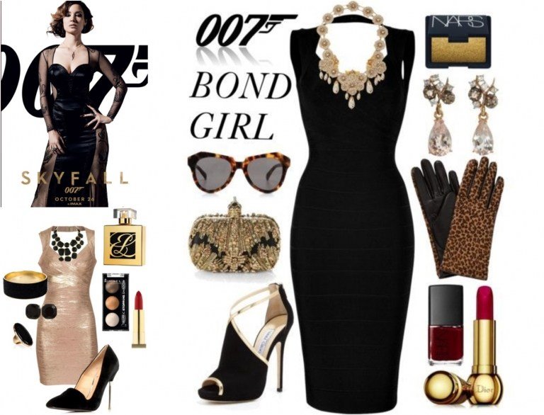 bond girl outfit ideas elegant aftonklänning med matchande smycken