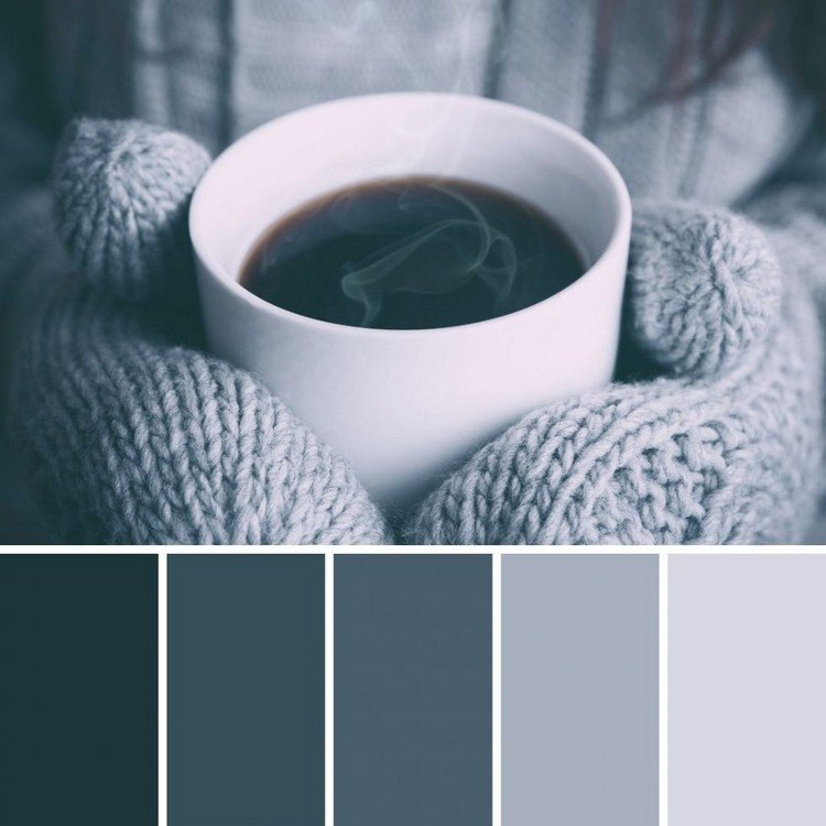 Japandi färger grå färgpalett för vintern
