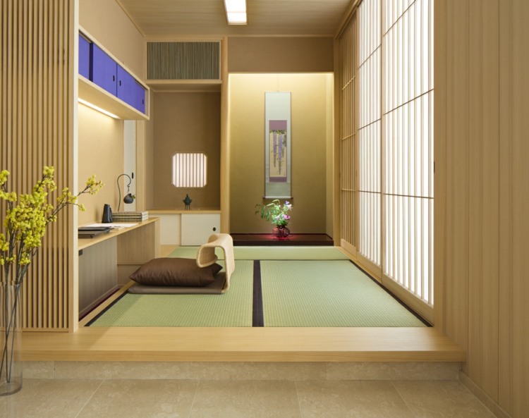 japanska deco tatami arbetsbord gröna mattor