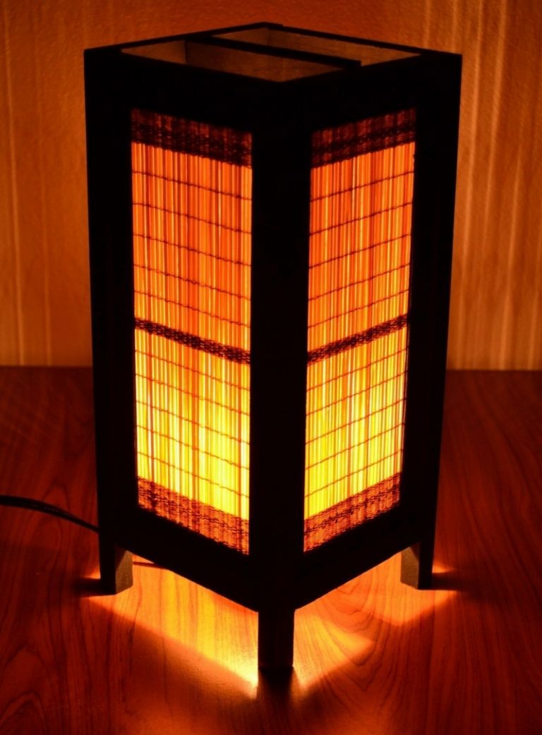 japansk dekoration lykta lampskärm bambu trä material
