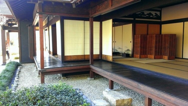 Japanska hus trä karm-veranda-skjutdörrar-papper-trä