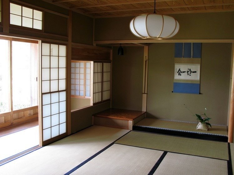 japanska-hus-tatami-mat-bild-nisch-traditionella-japanska-hus