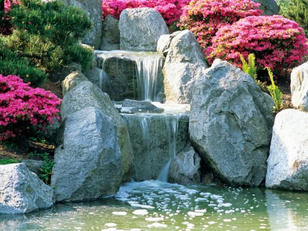 Bygg själv vattenspel trädgård vattenfall