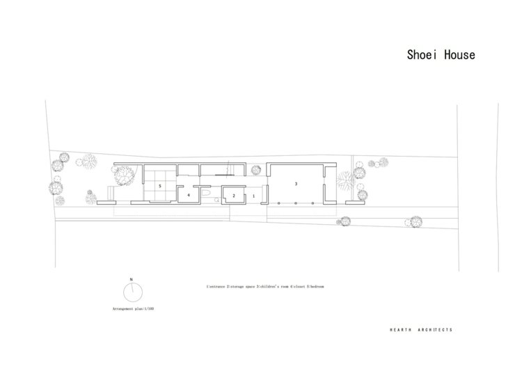 planlösning shoei house japansk stil lång