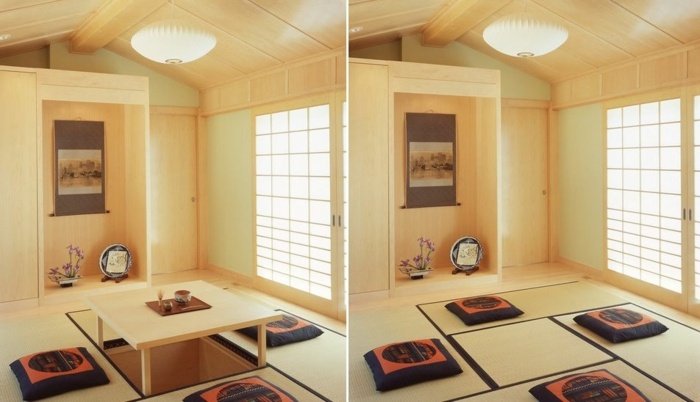 matbord japansk sittdyna golvfat designstil