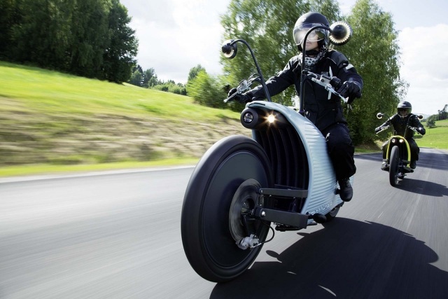 Johammer elektrisk motorcykel J1 främre spårvagn innovation körglädje