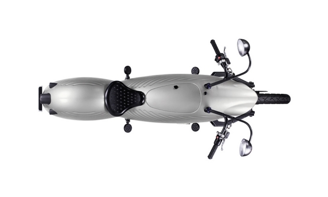 Johammer elmotorcykel J1 silver ovansida snygg design