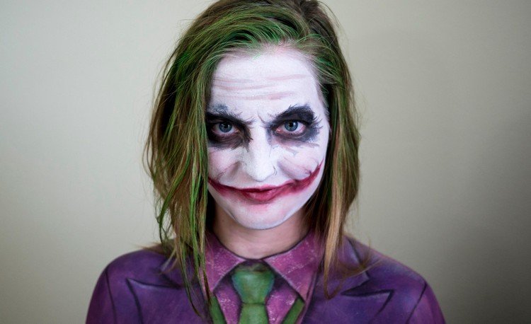 Joker kostym smink-instruktioner-idéer-tips