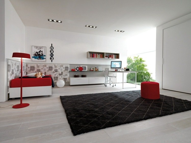 exempel möbler vit röd pall lowboard modern stil