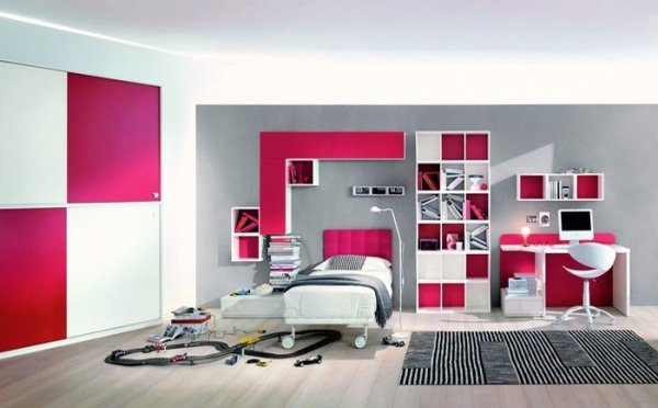 Tonåring rum inredning flicka rosa modern