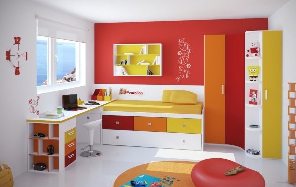 Ställ in moderna rosa-gula accenter för tjejer