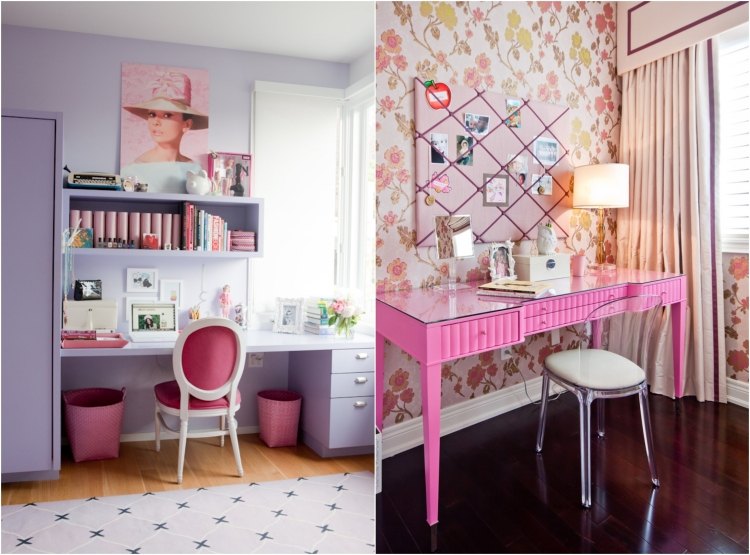 ungdomsrum-färg-design-tjej-rosa-lila-skrivbord-lärande plats