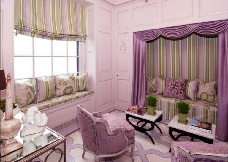 tonåring rum för flickor lila rosa vintage design alkov dag säng