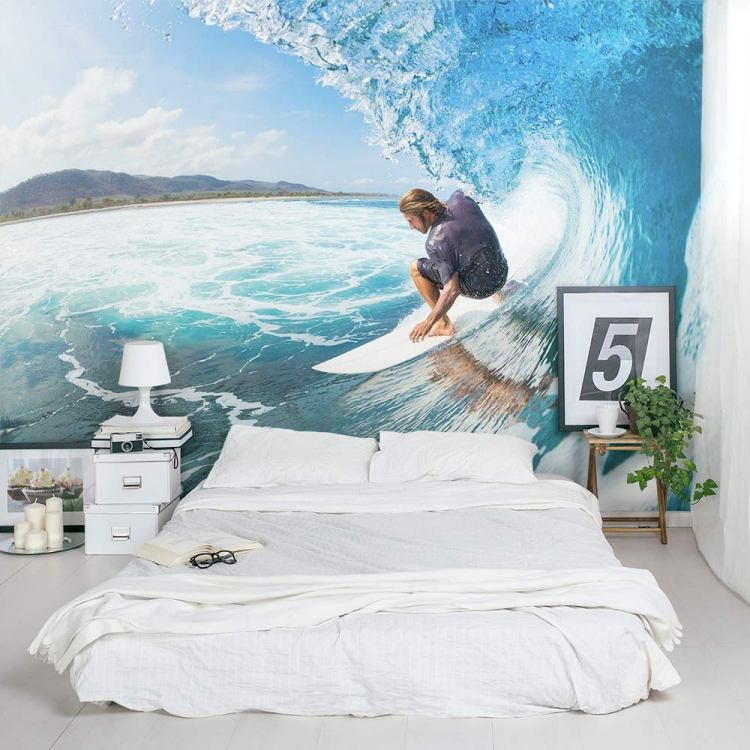 ungdomsrum-design-vägg-dekoration-fototapet-surf-fans