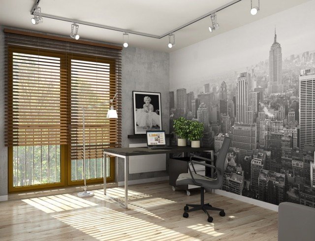 ungdomsrum-design-idéer-vägg-fototapet-svart-vit-NYC