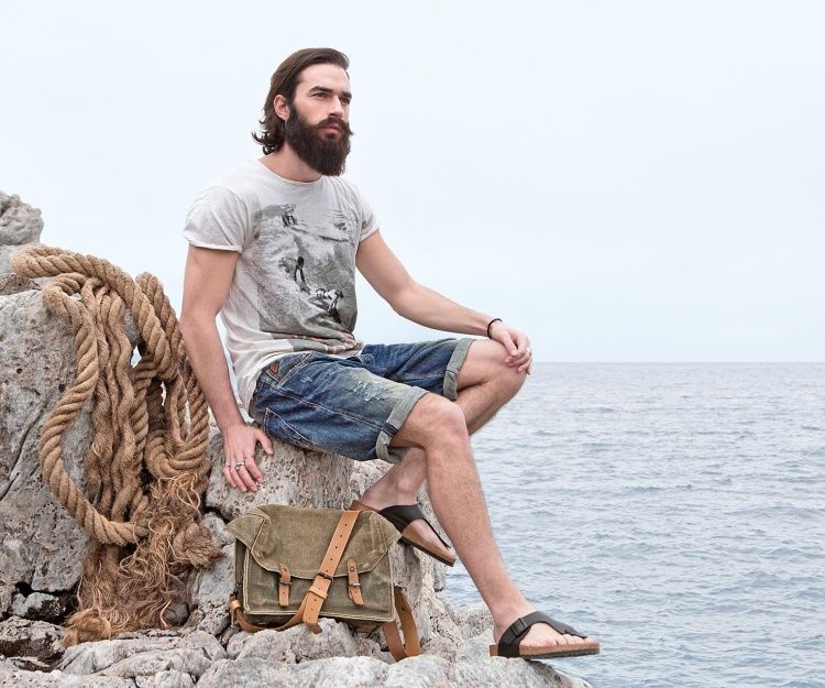 Unga-mode-herr-t-shirt-sandaler-sommaren-2015