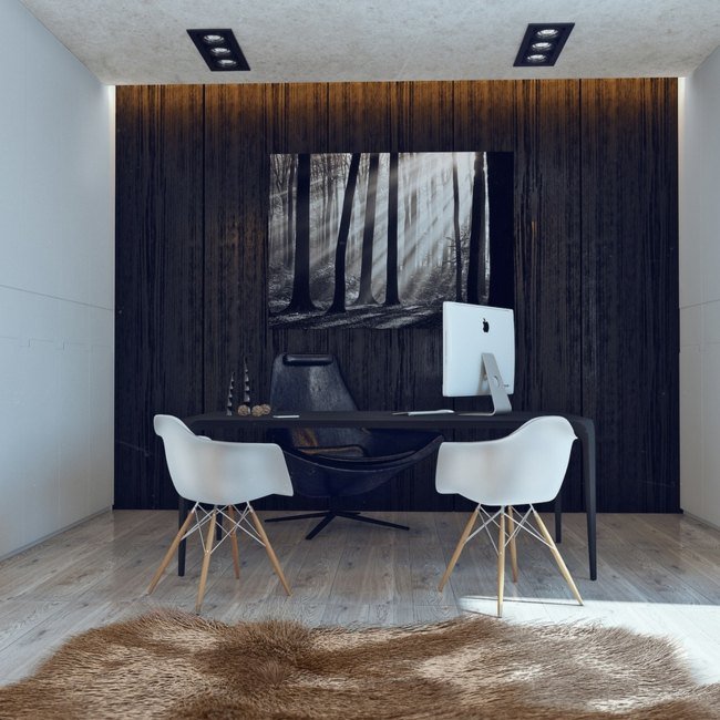 Bildvägg skandinaviska möbler svart accentvägg