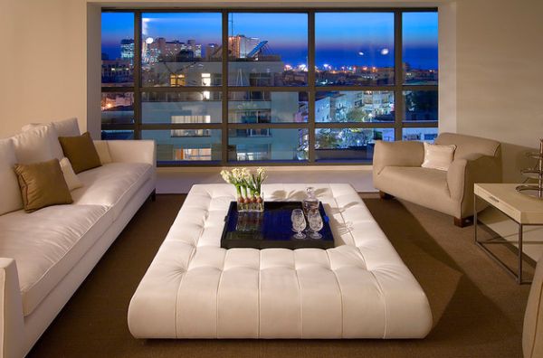 vacker design elegant soffbord i lädermöbler