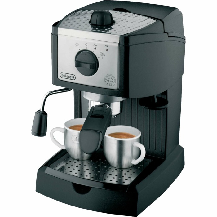 kaffemaskin delonghi espresso svarta spetsar