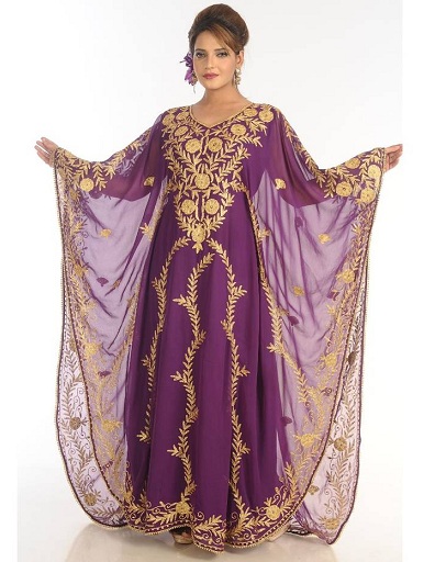 Arabialainen Kaftan -brodeerattu mekko