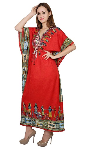 Afrikkalainen Kaftan -painettu mekko