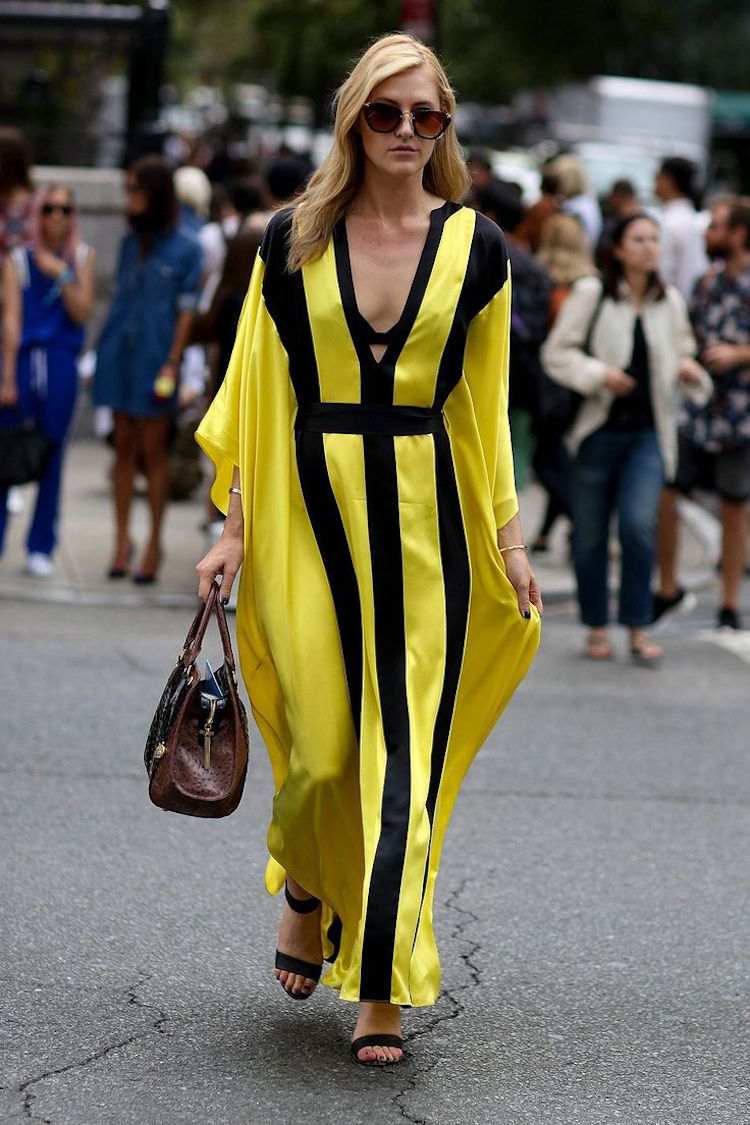 kaftan-mode-outfits-svart-gul-satin-elegant-ny