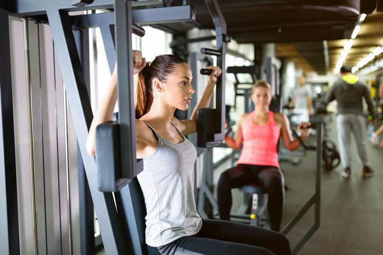 Kaloriförbrukning Gym Fitnessutrustning Övre kroppspass för kvinnor