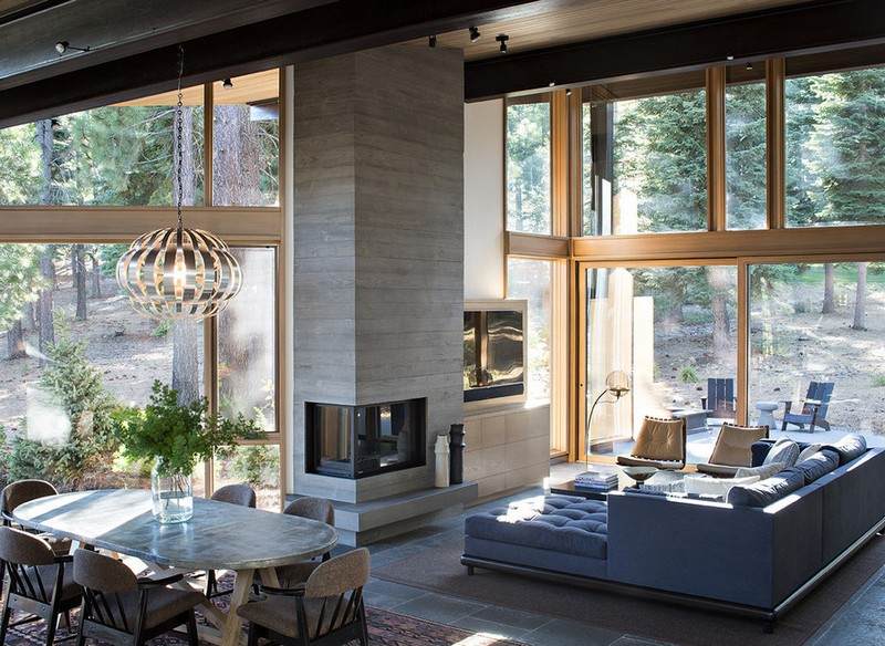 Öppen spis rum-moderna-natursten-hörn soffa-granit-golvplattor