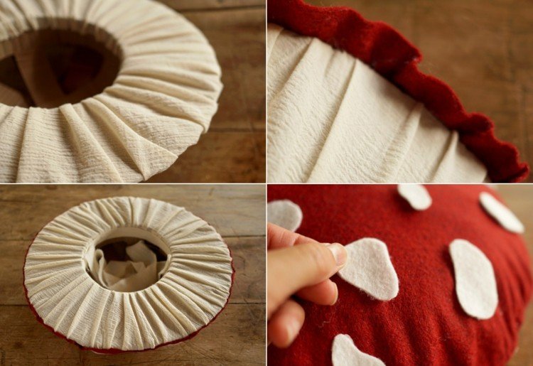 Gör karnevalskostymer själv av filt - paddor i rött och vitt
