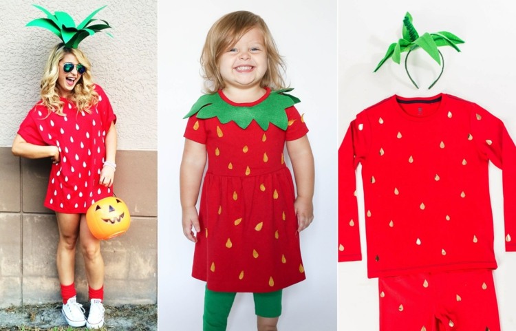 Gör en söt jordgubbe av en röd klänning och frön av filt