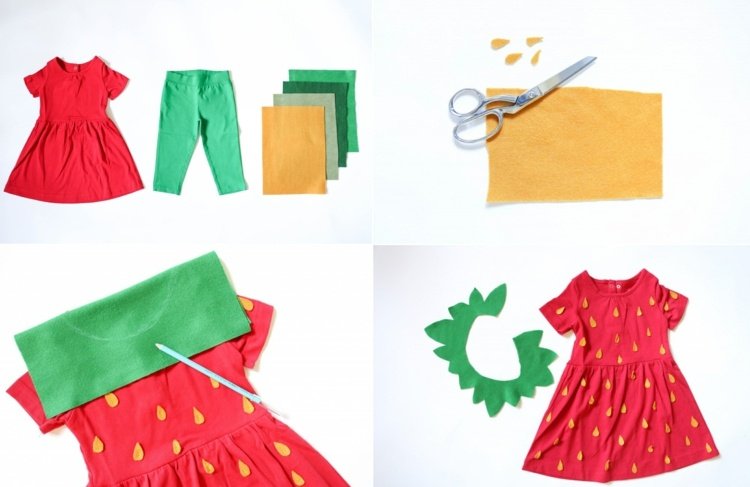 Gör karnevalskostymer själv - DIY -idé för en jordgubbe för nybörjare