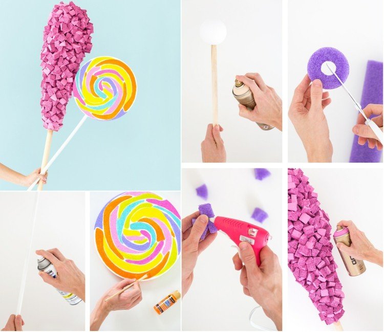 Candy Girl Idea - Kreativa tillbehör till dräkten med godis socker och slickepinne