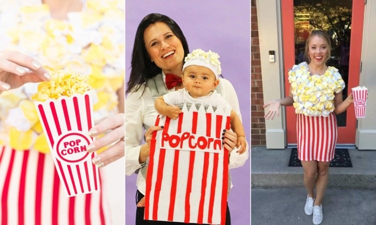Gör popcorn -karnevalskostymer själv i enkla steg - flera instruktioner för att pyssla
