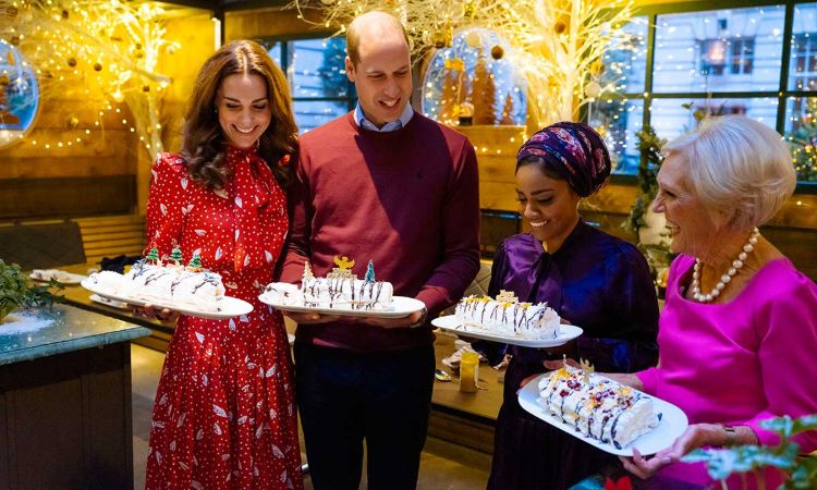 prins William och Kate Middleton på en matlagningsshow i England