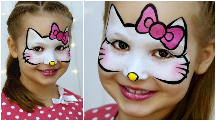 Katt-ansikte-smink-ansiktsmålning-hej-kitty-tjej-smink-mall