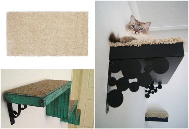 Klättervägg för katter bygg själv instruktioner mattor Ikea hyllor