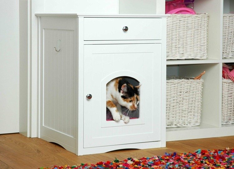 katt-möbler-garderob-katt hus-låda-säng-toalett