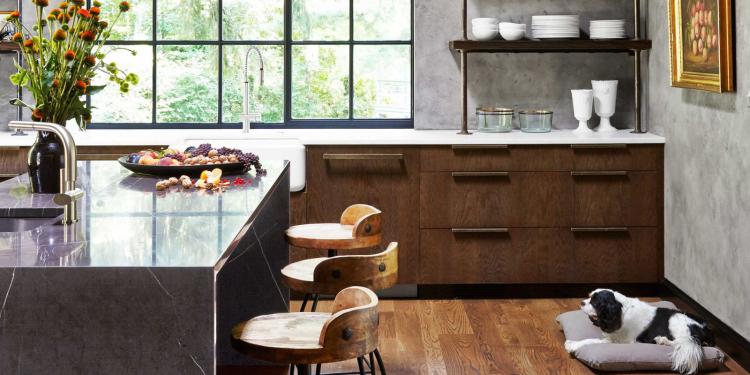 kök-renovering-idéer-billig-modern-minimalistisk-betong-trä-hund-minimalistisk