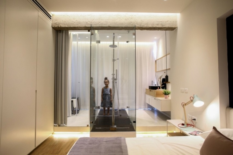 kök design lappplattor golvbelysning indirekt badrum