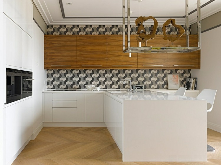 design-kök-retro-stil-kaklade-spegel-grå-minimalistisk-skåp-design