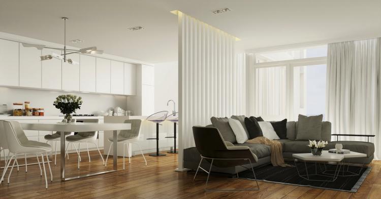 tårta-öppen-design-modern-elegant-trä golv-hörn soffa-grå