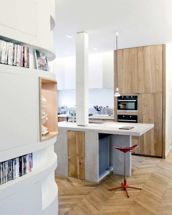 Inbyggda köksmöbler kök motpall design