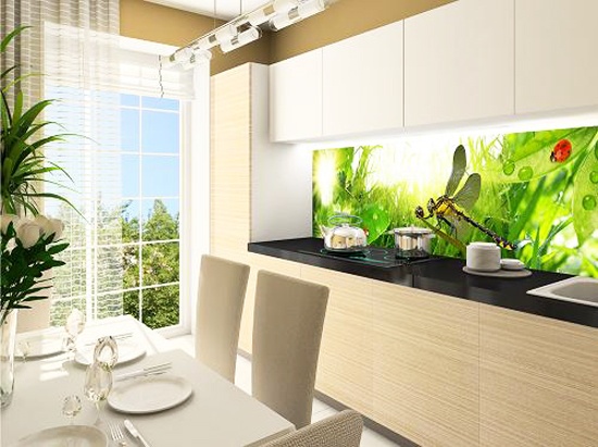 Kök-bak-vägg-akryl-glas-foto-beige-grönt