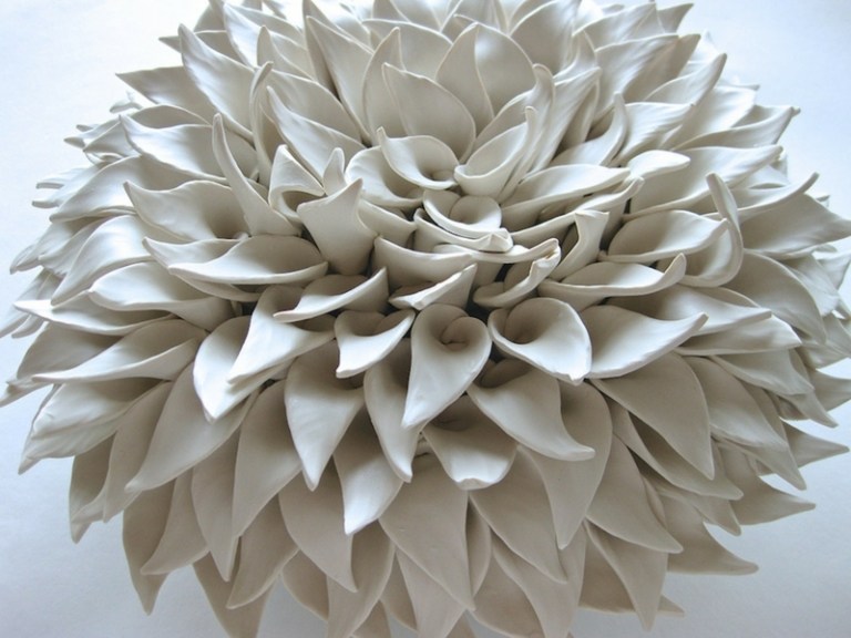 keramiska blommor dahlia design handgjord konst fint arbete