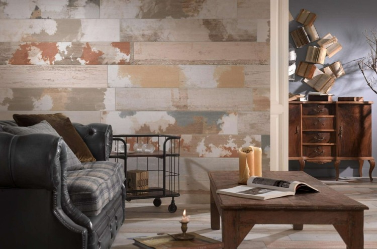 kakel-design-porslin-färgglatt-mönster-trä-imitation-idé-vägg-vintage-soffa-drivved